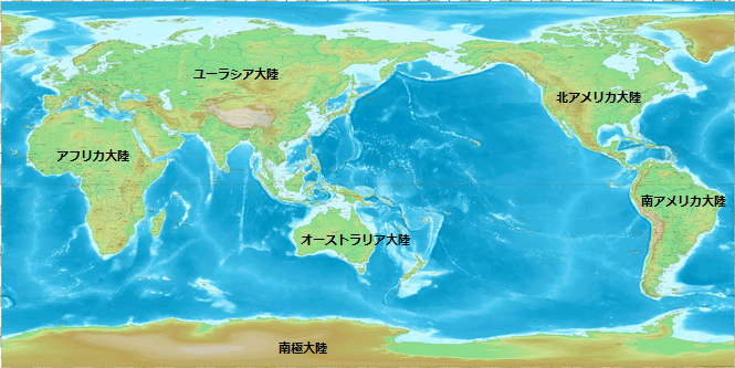 世界の大陸 - 《立川駅徒歩30秒》立川個別指導塾 世界地図